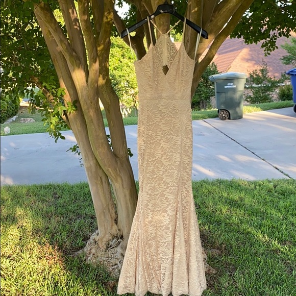 Prom dress cream lace size M - Picture 1 of 4